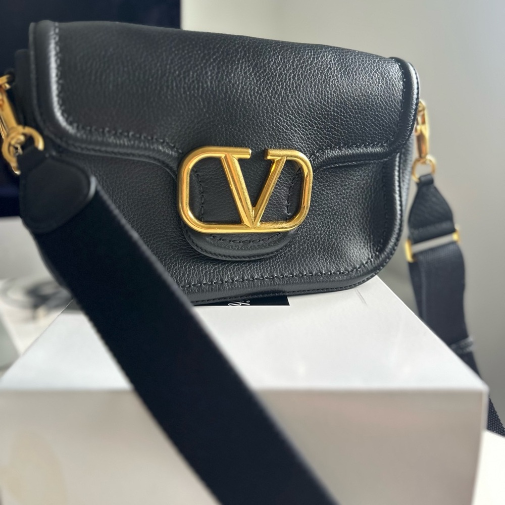 Valentino Black Leather Crossbody Bag